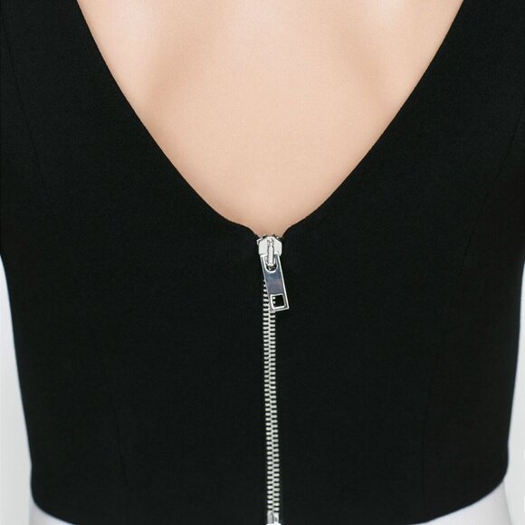 Zara Black Bralette Crop Top - Black Crop top with Zipper - Picture 2 of 8